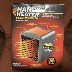 Handy Heater Ceramic Space Heater NEW 1200 watts True Shield Filter